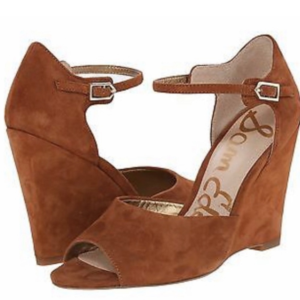 Sam Edelman brown suede wedges